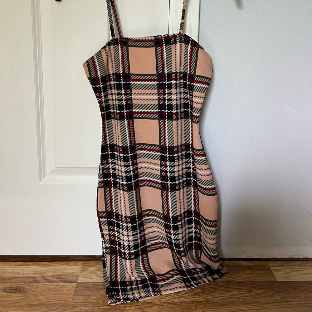 SHEIN Pink and Black Sheath Mini Dress Spaghetti Strap